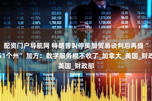 配资门户导航网 特朗普叫停美加贸易谈判后再提“第51个州” 加方：数字服务税不收了_加拿大_美国_财政部